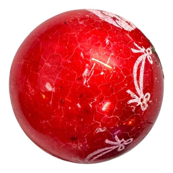 Set 5 West Germany Shiny Brite Christmas Tree Themed Ornaments Vtg Glass Balls - Picture 7 of 12